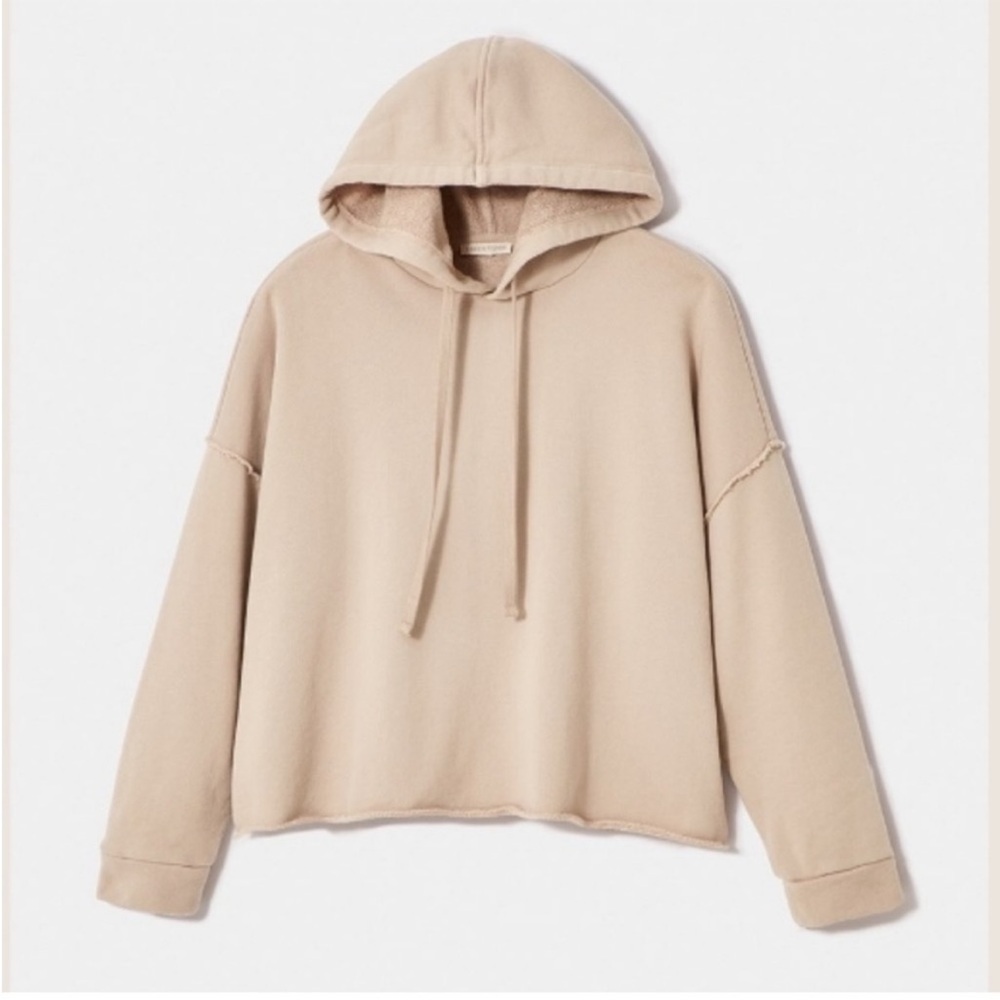 Eileen Fisher Organic French Terry Crop Hoodie Lounge Top - Picture 4 of 5